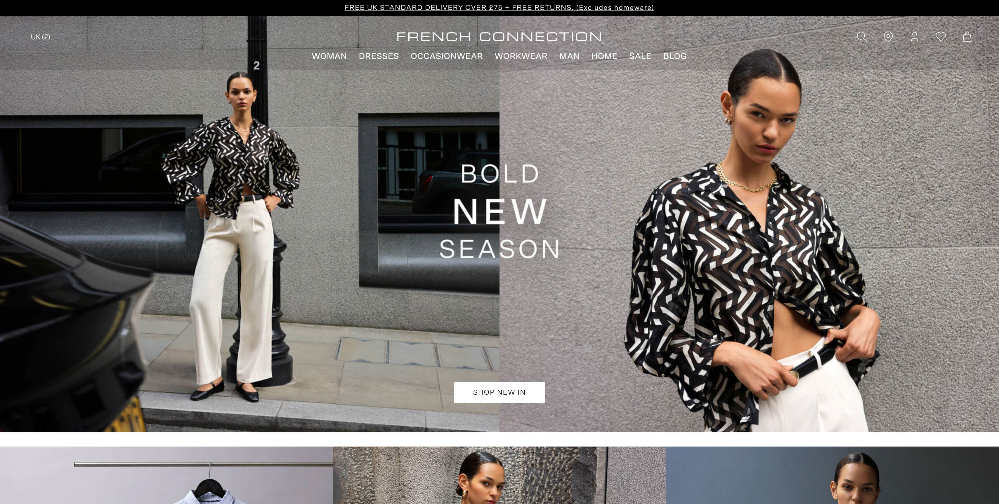 French Connection Shopify storefront