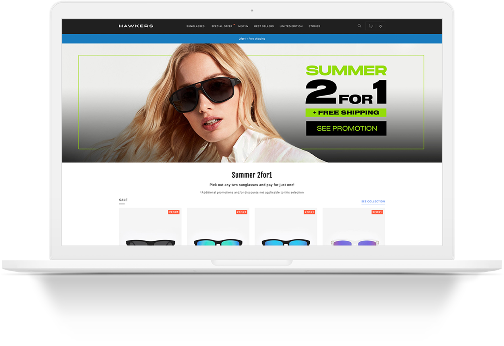 Hawkers Shopify storefront