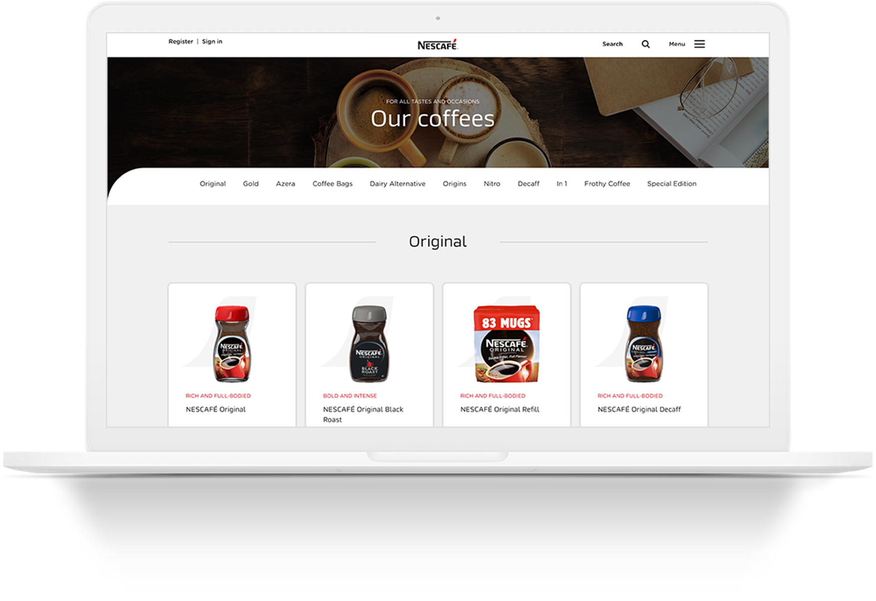 Nescafé Shopify storefront