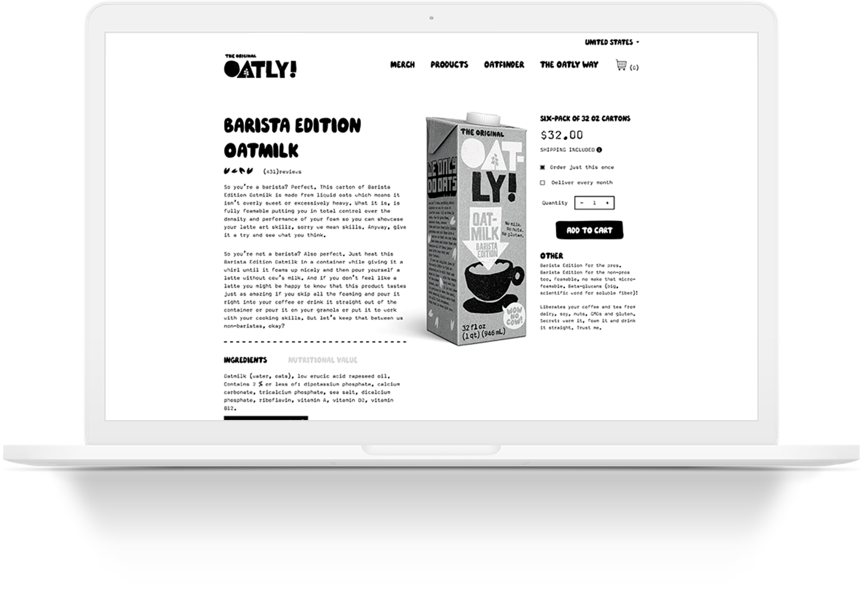 Oatly Shopify storefront