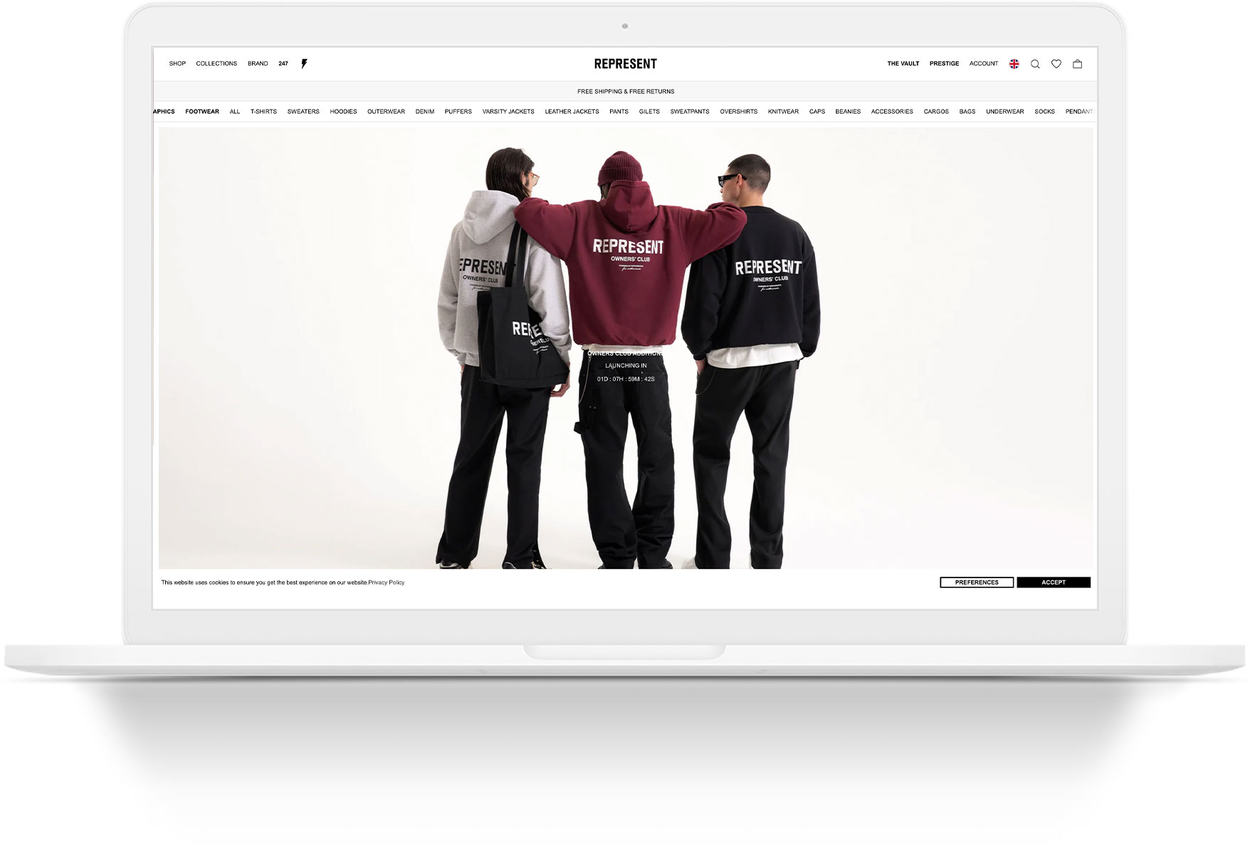 Represent Clothing Shopify Plus storefront