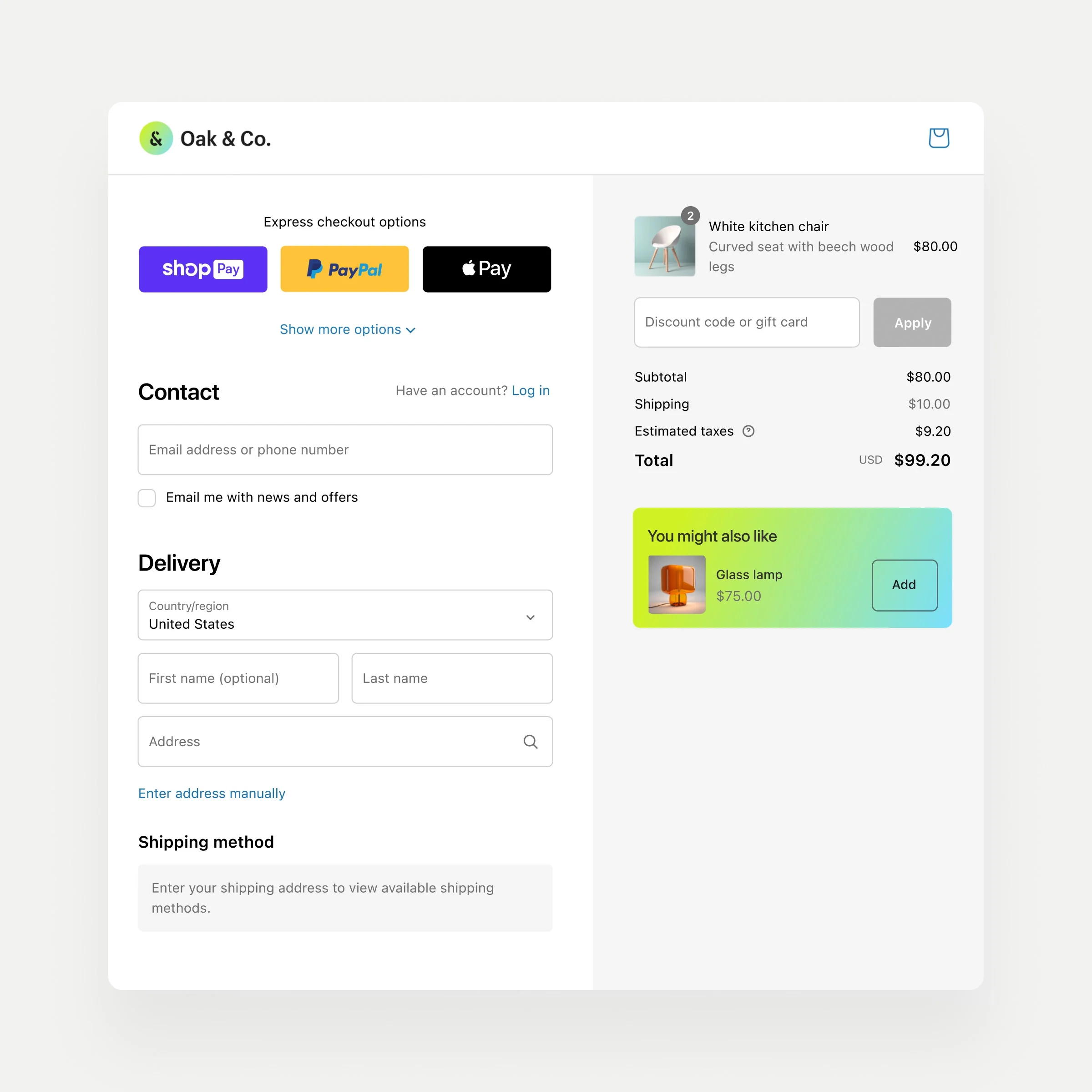 Shopify checkout editor interface showing branding and style customisation options