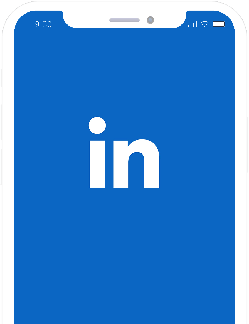 LinkedIn mobile app interface showing professional networking features