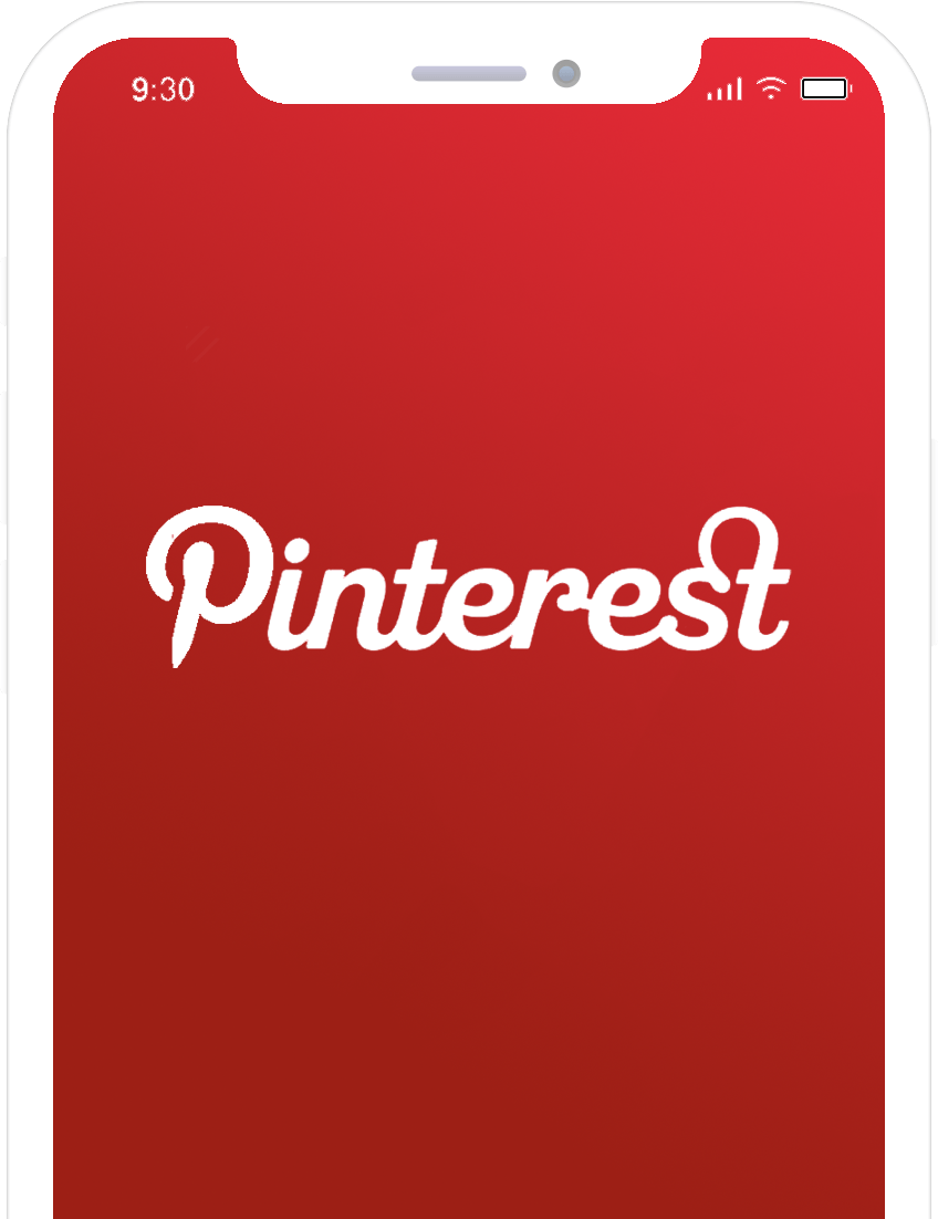 Pinterest mobile app interface showing visual discovery features