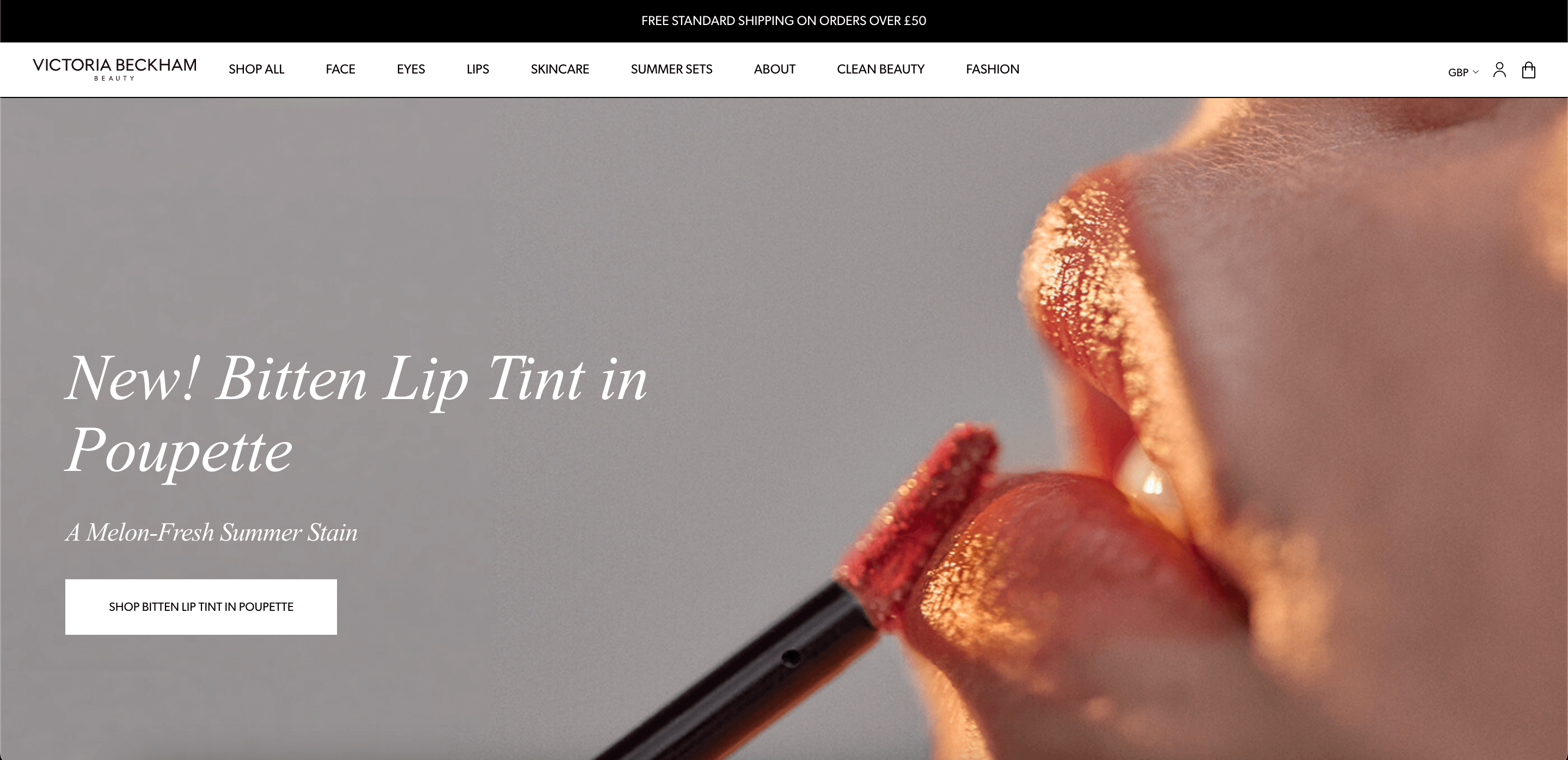 Victoria Beckham Beauty headless Shopify storefront running Shopify Plus with Contentful