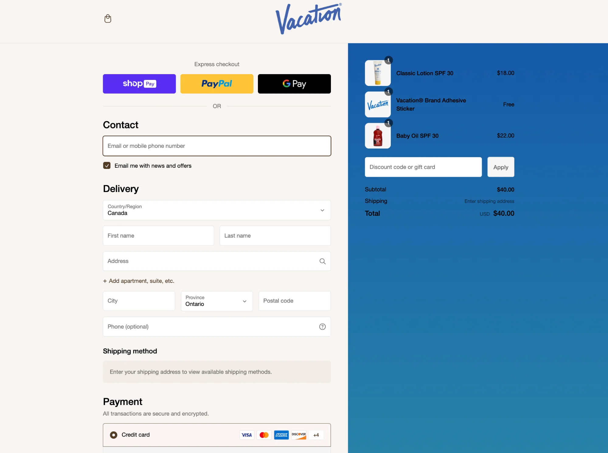 Shop Pay accelerated checkout showing one-tap purchase experience