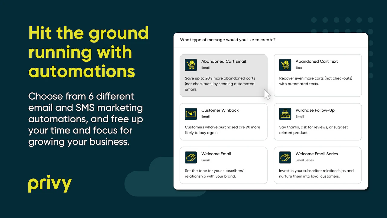 Privy pop ups and SMS marketing