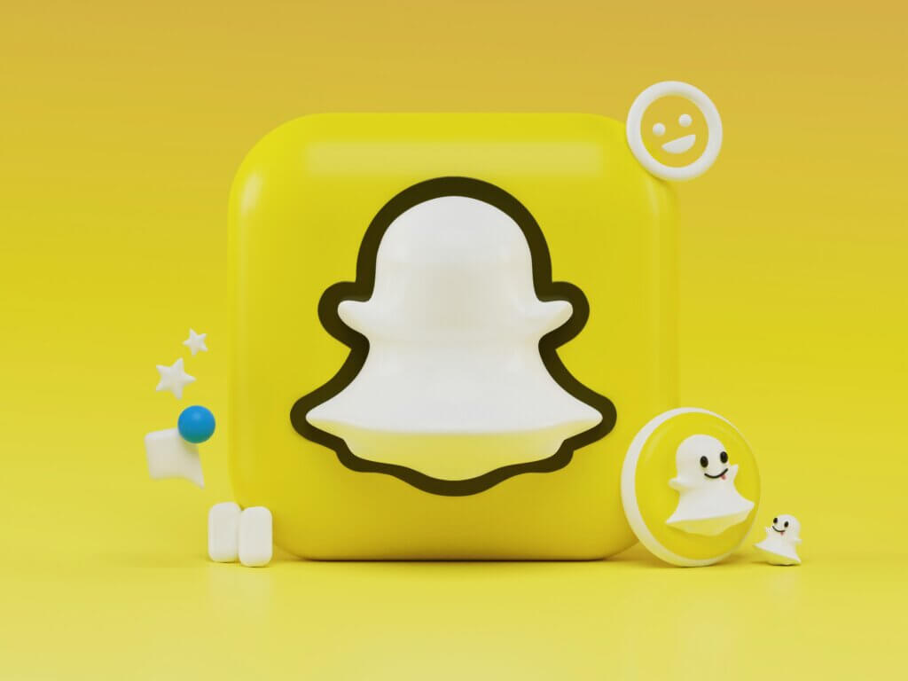 Snapchat ghost logo on yellow background representing the brand